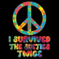 Retro Vintage I Survived The Sixties Twice Rainbow Tie Dye Bag