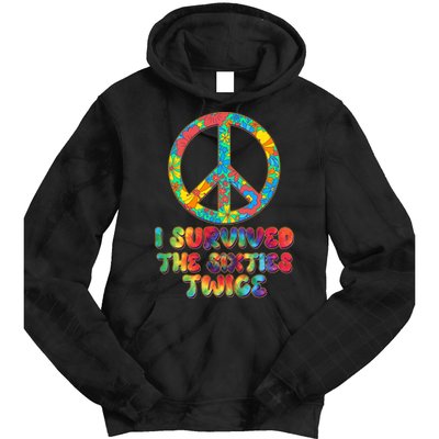 Retro Vintage I Survived The Sixties Twice Rainbow Tie Dye Tie Dye Hoodie