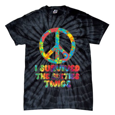 Retro Vintage I Survived The Sixties Twice Rainbow Tie Dye Tie-Dye T-Shirt