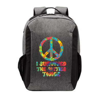 Retro Vintage I Survived The Sixties Twice Rainbow Tie Dye Vector Backpack
