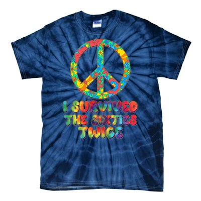 Retro Vintage I Survived The Sixties Twice Rainbow Tie Dye Tie-Dye T-Shirt