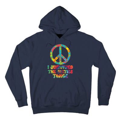 Retro Vintage I Survived The Sixties Twice Rainbow Tie Dye Tall Hoodie