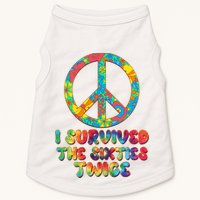 Retro Vintage I Survived The Sixties Twice Rainbow Tie Dye Doggie Tank