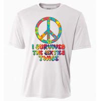 Retro Vintage I Survived The Sixties Twice Rainbow Tie Dye Cooling Performance Crew T-Shirt