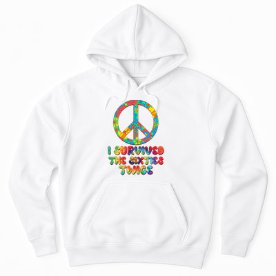 Retro Vintage I Survived The Sixties Twice Rainbow Tie Dye Hoodie