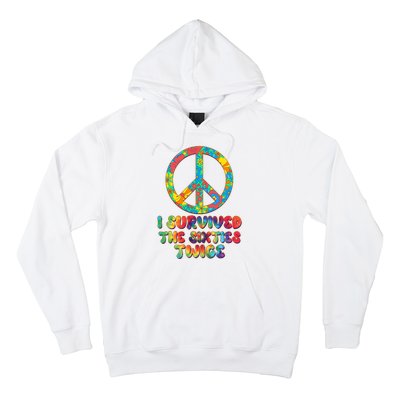 Retro Vintage I Survived The Sixties Twice Rainbow Tie Dye Hoodie