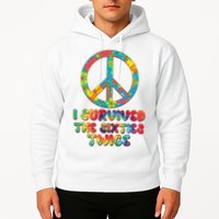 Retro Vintage I Survived The Sixties Twice Rainbow Tie Dye Hoodie