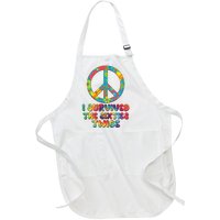 Retro Vintage I Survived The Sixties Twice Rainbow Tie Dye Full-Length Apron With Pockets