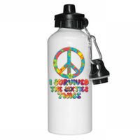 Retro Vintage I Survived The Sixties Twice Rainbow Tie Dye Aluminum Water Bottle