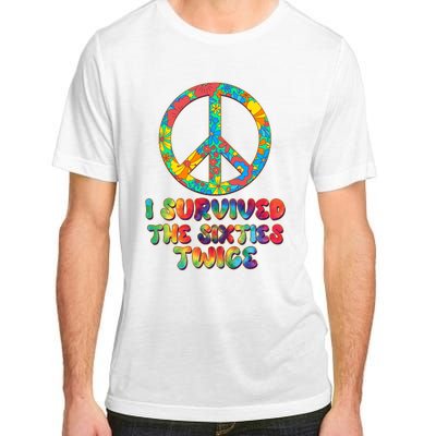 Retro Vintage I Survived The Sixties Twice Rainbow Tie Dye Adult ChromaSoft Performance T-Shirt