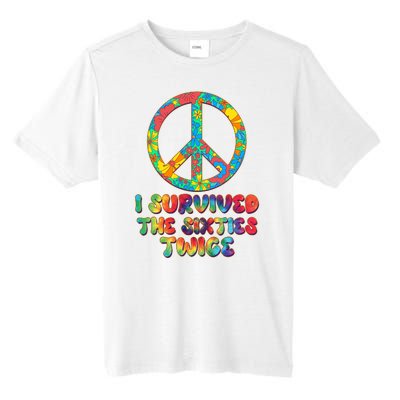 Retro Vintage I Survived The Sixties Twice Rainbow Tie Dye Tall Fusion ChromaSoft Performance T-Shirt