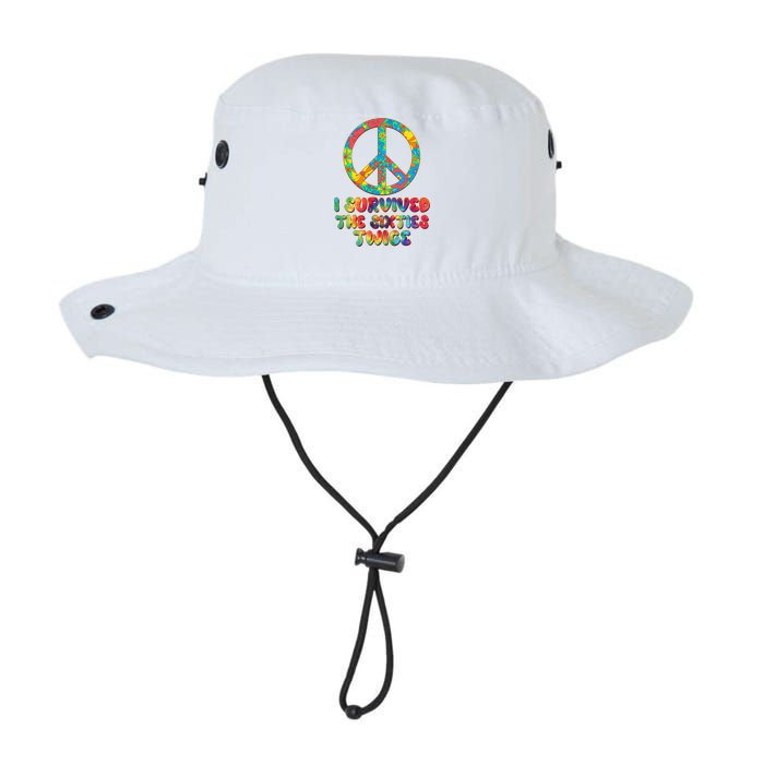 Retro Vintage I Survived The Sixties Twice Rainbow Tie Dye Bucket Hat