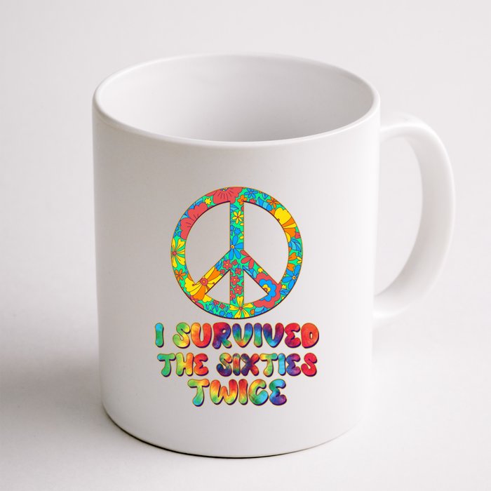 Retro Vintage I Survived The Sixties Twice Rainbow Tie Dye Coffee Mug