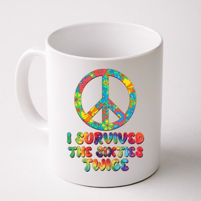 Retro Vintage I Survived The Sixties Twice Rainbow Tie Dye Mug