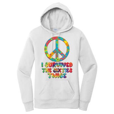 Retro Vintage I Survived The Sixties Twice Rainbow Tie Dye Women's Pullover Hoodie
