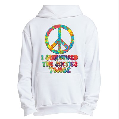 Retro Vintage I Survived The Sixties Twice Rainbow Tie Dye Urban Pullover Hoodie