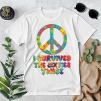 Retro Vintage I Survived The Sixties Twice Rainbow Tie Dye Premium T-Shirt