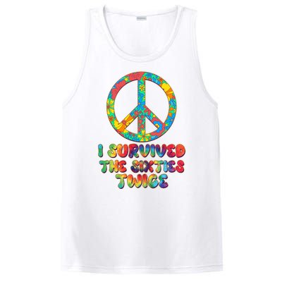 Retro Vintage I Survived The Sixties Twice Rainbow Tie Dye PosiCharge Competitor Tank