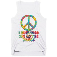 Retro Vintage I Survived The Sixties Twice Rainbow Tie Dye Tank Top