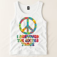 Retro Vintage I Survived The Sixties Twice Rainbow Tie Dye Tank Top