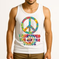 Retro Vintage I Survived The Sixties Twice Rainbow Tie Dye Tank Top