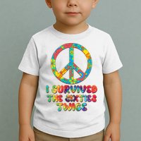 Retro Vintage I Survived The Sixties Twice Rainbow Tie Dye Toddler T-Shirt
