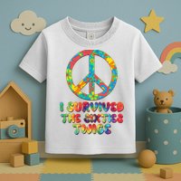 Retro Vintage I Survived The Sixties Twice Rainbow Tie Dye Toddler T-Shirt