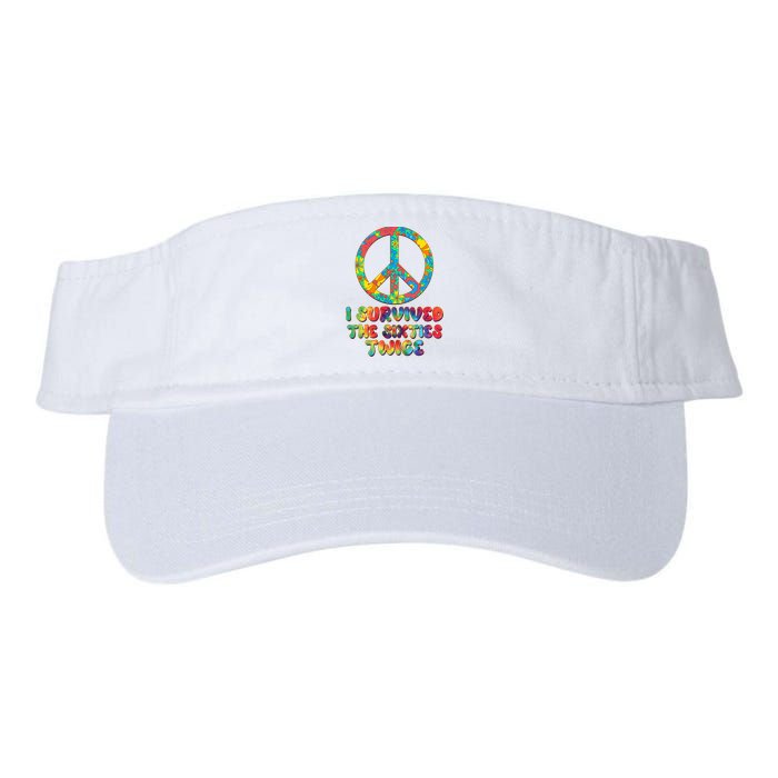 Retro Vintage I Survived The Sixties Twice Rainbow Tie Dye Visor