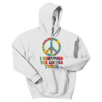 Retro Vintage I Survived The Sixties Twice Rainbow Tie Dye Kids Hoodie