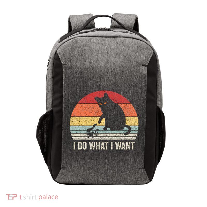 Retro Vintage I Do What I Want Funny Cat Vector Backpack