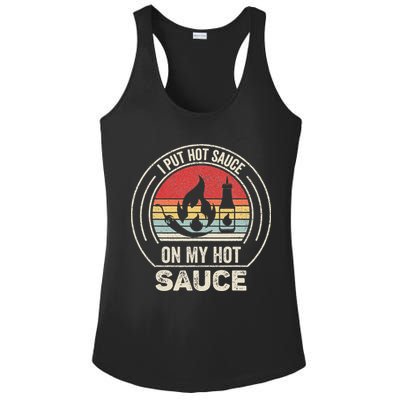 Retro Vintage I Put Hot Sauce On My Hot Sauce Ladies PosiCharge Competitor Racerback Tank