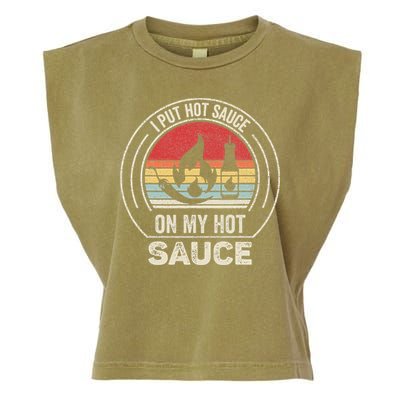 Retro Vintage I Put Hot Sauce On My Hot Sauce Garment-Dyed Women's Muscle Tee