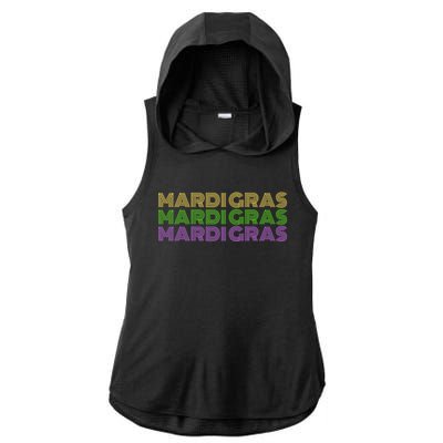 Retro Vintage I Love Mardi Gras Carnival Cute Parade Gift Ladies PosiCharge Tri-Blend Wicking Draft Hoodie Tank