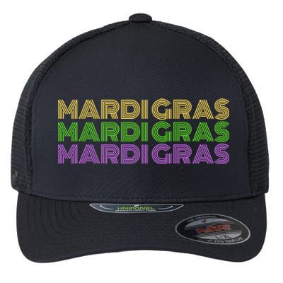 Retro Vintage I Love Mardi Gras Carnival Cute Parade Gift Flexfit Unipanel Trucker Cap