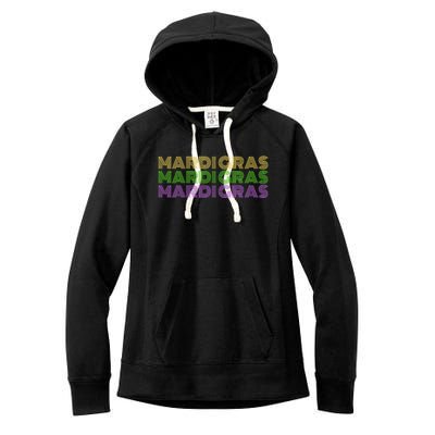 Retro Vintage I Love Mardi Gras Carnival Cute Parade Gift Women's Fleece Hoodie