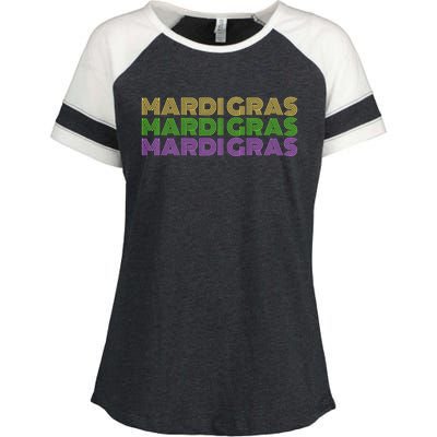 Retro Vintage I Love Mardi Gras Carnival Cute Parade Gift Enza Ladies Jersey Colorblock Tee