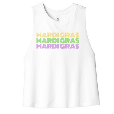 Retro Vintage I Love Mardi Gras Carnival Cute Parade Gift Women's Racerback Cropped Tank