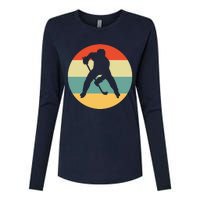 Retro Vintage Ice Hockey Womens Cotton Relaxed Long Sleeve T-Shirt