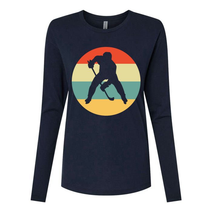 Retro Vintage Ice Hockey Womens Cotton Relaxed Long Sleeve T-Shirt