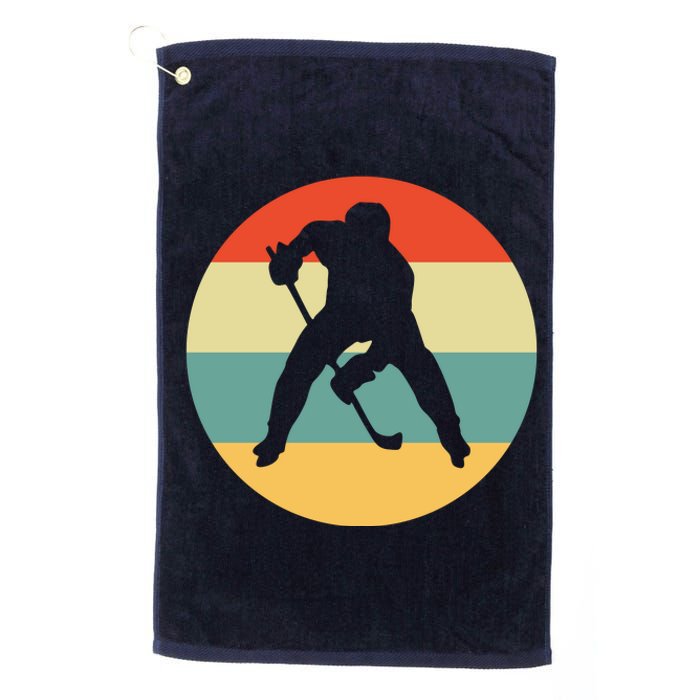 Retro Vintage Ice Hockey Platinum Collection Golf Towel