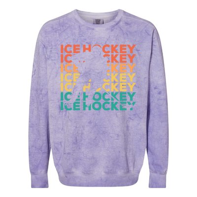 Retro Vintage Ice Hockey Gift For Ice Hockey Players Colorblast Crewneck Sweatshirt