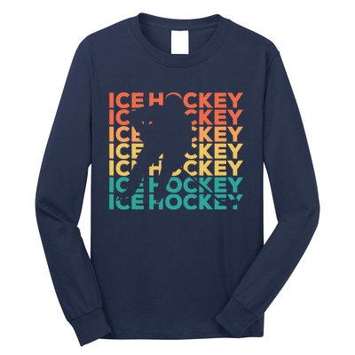 Retro Vintage Ice Hockey Gift For Ice Hockey Players Long Sleeve Shirt