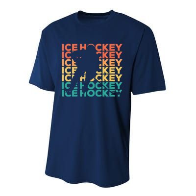 Retro Vintage Ice Hockey Gift For Ice Hockey Players Performance Sprint T-Shirt