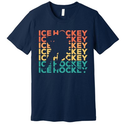 Retro Vintage Ice Hockey Gift For Ice Hockey Players Premium T-Shirt