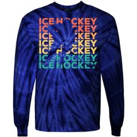 Retro Vintage Ice Hockey Gift For Ice Hockey Players Tie-Dye Long Sleeve Shirt