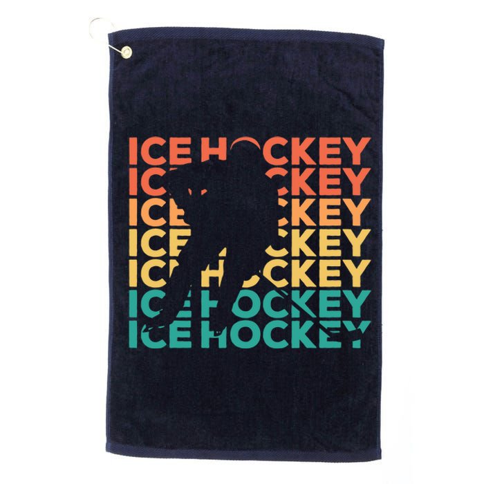 Retro Vintage Ice Hockey Gift For Ice Hockey Players Platinum Collection Golf Towel