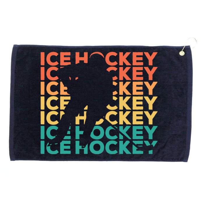 Retro Vintage Ice Hockey Gift For Ice Hockey Players Grommeted Golf Towel