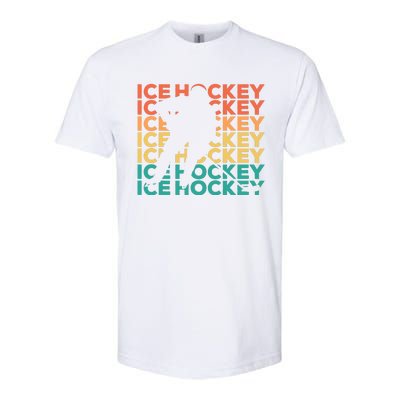 Retro Vintage Ice Hockey Gift For Ice Hockey Players Softstyle CVC T-Shirt