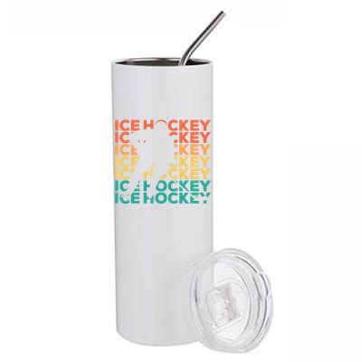 Retro Vintage Ice Hockey Gift For Ice Hockey Players Stainless Steel Tumbler