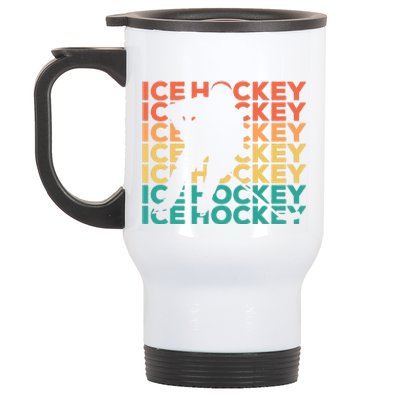 Retro Vintage Ice Hockey Gift For Ice Hockey Players Stainless Steel Travel Mug